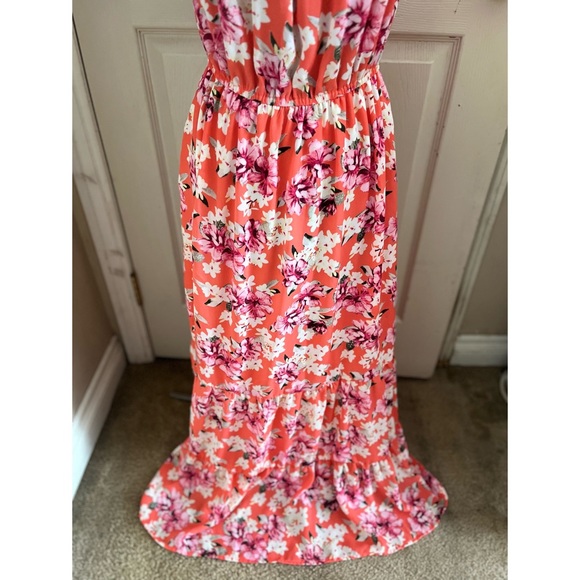 Pink Floral Maxi Dress - Picture 3 of 3